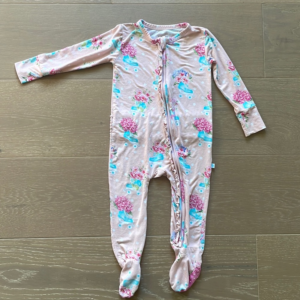 Posh Peanut footie ruffled zip up